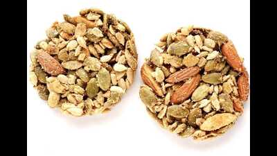 Seeds, dry fruits and honey based cookies available in the Lucknow market (HT Photo)
