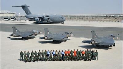 Three IAF LCA Mk-1s will take part in the Dubai Airshow from November 13 to 17. (IAF Photo) Three IAF LCA Mk-1s will take part in the Dubai Airshow from November 13 to 17. (IAF Photo)