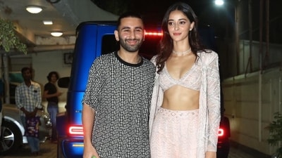 Ananya Panday came with her BFF Orhan Awatramani and the two posed together for the photographers. Ananya didn't pose with boyfriend Aditya Roy Kapur who too was at the party. Ananya Panday came with her BFF Orhan Awatramani and the two posed together for the photographers. Ananya didn't pose with boyfriend Aditya Roy Kapur who too was at the party. 