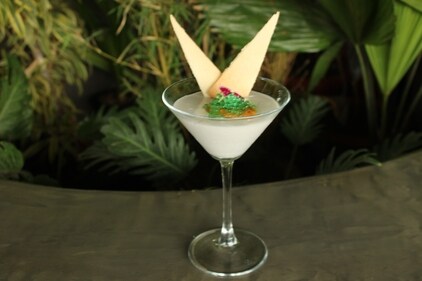 Elaneer Payasam Panna Cotta is a fusion dessert that combines elements from South Indian cuisine. (Chef Hemanth)