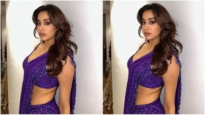 On Saturday, Janhvi gave her fans a weekend treat as the actress took to Instagram and uploaded a series of pictures accompanied by the caption, "Very excited about this look because I did my own makeup". (Instagram/@janhvikapoor) On Saturday, Janhvi gave her fans a weekend treat as the actress took to Instagram and uploaded a series of pictures accompanied by the caption, "Very excited about this look because I did my own makeup". (Instagram/@janhvikapoor)