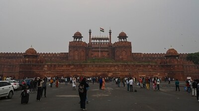 A clear view of Red Fort as pollution levels came down after sudden Rains in New Delhi. (HT photo)