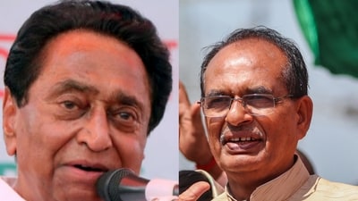 Congress leader Kamal Nath and Madhya Pradesh chief minister Shivraj Singh Chouhan. Congress leader Kamal Nath and Madhya Pradesh chief minister Shivraj Singh Chouhan.