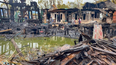 Some tourists were rescued after a fire broke out at Dal Lake in Jammu and Kashmir's Srinagar District, fire officials said on Saturday. (PTI) Some tourists were rescued after a fire broke out at Dal Lake in Jammu and Kashmir's Srinagar District, fire officials said on Saturday. (PTI)