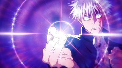 Gojo Satoru uses Hollow Purple against Fushiguro Toji in Jujutsu Kaisen (MAPPA) Gojo Satoru uses Hollow Purple against Fushiguro Toji in Jujutsu Kaisen (MAPPA)
