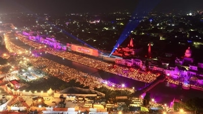 The inception of the 'Deepotsav' event dates back to 2017 under the Yogi Adityanath government. Upon receiving the Guinness World Record certificate, Adityanath extended warm greetings to the entire Ayodhya on Saturday. (Sourced HT Photo)