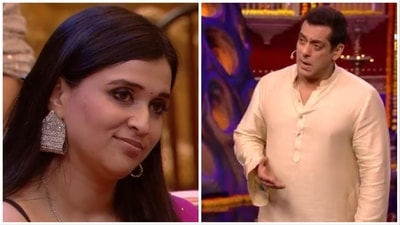 Mannara Chopra and Salman Khan in the latest Bigg Boss promo. Mannara Chopra and Salman Khan in the latest Bigg Boss promo.