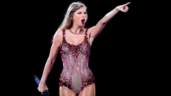Taylor Swift performs at the Monumental stadium during her Eras Tour concert in Buenos Aires, Argentina, Thursday, Nov. 9, 2023. (AP Photo/Natacha Pisarenko) (AP)