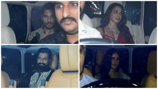 Sidharth Malhotra, Kiara Advani, Vicky Kaushal and Katrina Kaif at Amritpal Bindra's Diwali bash. (Varinder Chawla)