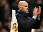 Manchester United's Dutch manager Erik ten Hag applauds at the end of the English Premier League football match between Manchester United and Luton Town Manchester United's Dutch manager Erik ten Hag applauds at the end of the English Premier League football match between Manchester United and Luton Town