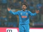 Bengaluru: India's Kuldeep Yadav reacts during the ICC Men's Cricket World Cup match between India and Netherlands Bengaluru: India's Kuldeep Yadav reacts during the ICC Men's Cricket World Cup match between India and Netherlands