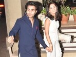 Aadar Jain with an unknown woman at Kareena Kapoor's Diwali party. 