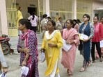Aspirants coming out from an examination centre after appearing in BPSC Teacher Recruitment 2023 exam in Patna (HT File Photo/Santosh Kumar)