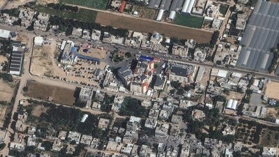 This image provided by Maxar Technologies, shows Al Aqsa Martyrs Hospital, Gaza (AP) This image provided by Maxar Technologies, shows Al Aqsa Martyrs Hospital, Gaza (AP)
