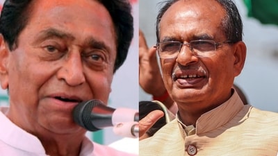 Congress leader Kamal Nath and Madhya Pradesh chief minister Shivraj Singh Chouhan. Congress leader Kamal Nath and Madhya Pradesh chief minister Shivraj Singh Chouhan.