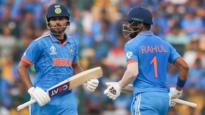Shreyas Iyer and KL Rahul during the ICC Men's Cricket World Cup match between India and Netherlands. (PTI) Shreyas Iyer and KL Rahul during the ICC Men's Cricket World Cup match between India and Netherlands. (PTI)