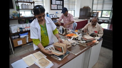 The BORI was established in 1917 to preserve and conduct research on the manuscripts and rare books brought from various sources to the institute. (KALPESH NUKTE/ HT PHOTO) The BORI was established in 1917 to preserve and conduct research on the manuscripts and rare books brought from various sources to the institute. (KALPESH NUKTE/ HT PHOTO)