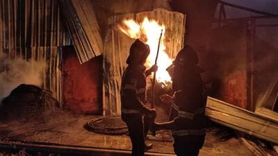 The exact reason behind the fire is yet to be ascertained, said officials. (HT PHOTO)