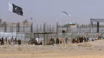 Pak-Afghan flags at Spin Boldak crossing near Quetta. Pak-Afghan flags at Spin Boldak crossing near Quetta.