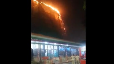 More than 20 firefighters from 3 fire stations are working to extinguish the fire. (ANI)