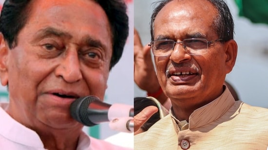 Congress leader Kamal Nath and Madhya Pradesh chief minister Shivraj Singh Chouhan.