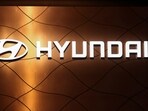 The logo of Hyundai Motor Company is pictured 
