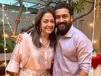 Jyotika and Suriya pose together on Diwali.