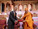 External affairs minister S Jaishankar at BAPS Shri Swaminarayan Mandir, London. External affairs minister S Jaishankar at BAPS Shri Swaminarayan Mandir, London.