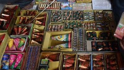 A firecracker shop during Diwali celebrations. (AFP File Photo) A firecracker shop during Diwali celebrations. (AFP File Photo)