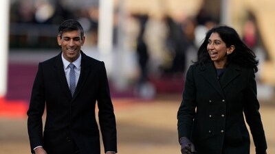 Suella Braverman Sacked: Britain's prime minister Rishi Sunak, left, and Suella Braverman. (AP) Suella Braverman Sacked: Britain's prime minister Rishi Sunak, left, and Suella Braverman. (AP)