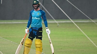 Glenn Maxwell looks on during a practice session ahead of their 2023 ICC Men's Cricket World Cup ODI semi-final match against South Africa at the Eden Gardens in Kolkata (AFP) Glenn Maxwell looks on during a practice session ahead of their 2023 ICC Men's Cricket World Cup ODI semi-final match against South Africa at the Eden Gardens in Kolkata (AFP)