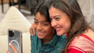 Kajol also shared a photo of herself with son Yug. Kajol and Ajay Devgn met on the sets of Hulchul and later got married in the year 1999. They welcomed son Yug in 2010 and are also parents to a daughter named Nysa, who they welcomed in 2003. T 