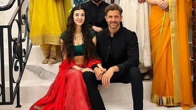 Hrithik Roshan and Saba Azad in the new picture from Diwali. Hrithik Roshan and Saba Azad in the new picture from Diwali.