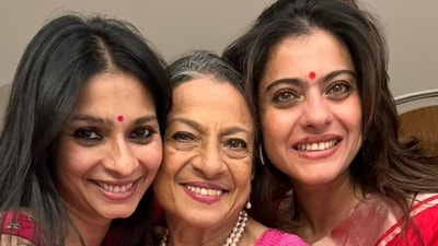 Tanishaa Mukerji also took to Instagram Stories to share a picture of herself from Kajol and Ajay Devgn's Diwali celebration. She posed alongside mother Tanuja and sister Kajol. The trio smiled bright and posed for a family picture.&nbsp; 
