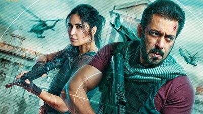 Tiger 3 box office collection Day 1: Katrina Kaif and Salman Khan in Tiger 3 poster. Tiger 3 box office collection Day 1: Katrina Kaif and Salman Khan in Tiger 3 poster.