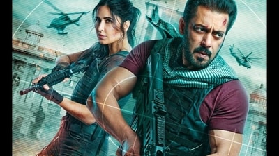 Katrina Kaif and Salman Khan in Tiger 3 posters. Katrina Kaif and Salman Khan in Tiger 3 posters.