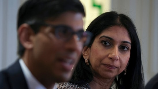 Suella Braverman Sacked: Britain's Prime Minister Rishi Sunak and Suella Braverman are seen. (AP)