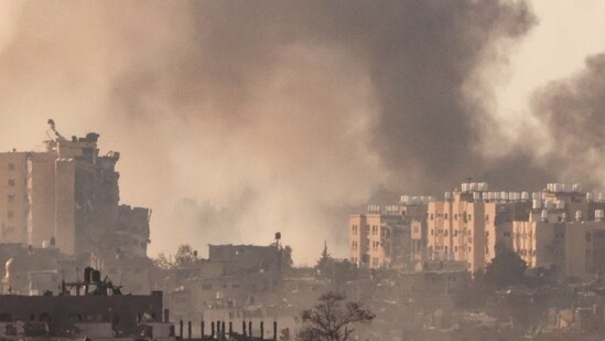 Israel-Hamas War: Smoke erupting amid ongoing battles between Israel and the Hamas. (AFP)