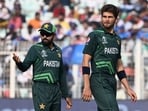 Shaheen Afridii and Babar Azam of Pakistan appeal for a wicket against England Shaheen Afridii and Babar Azam of Pakistan appeal for a wicket against England