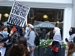Demonstrators take their "Emergency Rally: Stand with Palestinians Under Siege in Gaza" out of Harvard University and onto the streets of Harvard Square, in Cambridge, Massachusetts, U.S., October 14, 2023.   REUTERS/Brian Snyder