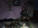 Israel military spokesperson Rear Admiral Daniel Hagari said troops had found an armoury of weapons stored by Hamas militants in the basement of Rantissi Hospital, Gaza. Israel military spokesperson Rear Admiral Daniel Hagari said troops had found an armoury of weapons stored by Hamas militants in the basement of Rantissi Hospital, Gaza.