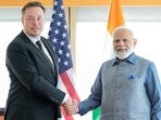 Prime Minister Narendra Modi shakes hands with Tesla chief executive Elon Musk during a meeting in New York City, New York, U.S., June 20, 2023.