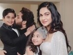 Allu Arjun shared a new picture with his family on his Instagram Stories. Allu Arjun shared a new picture with his family on his Instagram Stories.