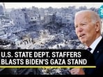 U.S. STATE DEPT. STAFFERS BLASTS BIDEN'S GAZA STAND