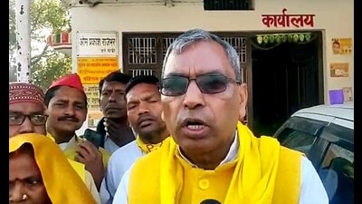 After being discovered by the then BJP chief Amit Shah in 2016, Rajbhar had gone on to become a minister in the first Yogi Adityanath government before parting ways in 2019. (HT FILE) After being discovered by the then BJP chief Amit Shah in 2016, Rajbhar had gone on to become a minister in the first Yogi Adityanath government before parting ways in 2019. (HT FILE)