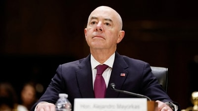 FILE PHOTO: U.S. Homeland Security Secretary Alejandro Mayorkas testifies before the Senate Appropriations Committee on Capitol Hill in Washington, U.S., November 8, 2023. REUTERS/Julia Nikhinson/File Photo (REUTERS)