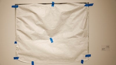 Israel-Hamas War: The artwork "Sketch For Ceiling" by Alexander Archipenko is covered in the Tel Aviv Museum of Art. (Reuters)