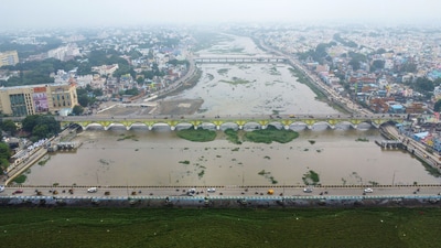 Vaigai Dam at full capacity following steady inflow following widespread rain in the catchment areas, in Theni district of Tamil Nadu. (PTI) Vaigai Dam at full capacity following steady inflow following widespread rain in the catchment areas, in Theni district of Tamil Nadu. (PTI)