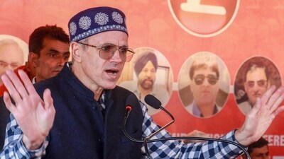 Baramulla: Former J & K Chief Minister and National Conference vice-President Omar Abdullah addresses a party workers rally, at Kunzar area of Gulmarg constituency in Baramulla district. (PTI) Baramulla: Former J & K Chief Minister and National Conference vice-President Omar Abdullah addresses a party workers rally, at Kunzar area of Gulmarg constituency in Baramulla district. (PTI)