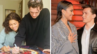 Zendaya and Tom Holland were spotted signing posters for charity work (X, formerly Twitter) Zendaya and Tom Holland were spotted signing posters for charity work (X, formerly Twitter)
